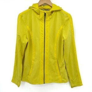 Athleta Verbier Yellow Fleece Lined Long Sleeve Thumb Hole Full Zip Large Jacket